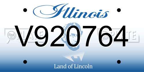 V920764 Illinois License Plate