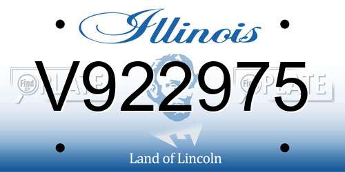V922975 Illinois License Plate