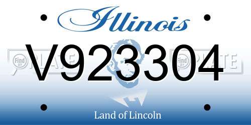 V923304 Illinois License Plate