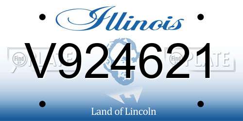 V924621 Illinois License Plate