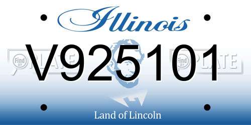 V925101 Illinois License Plate