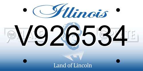 V926534 Illinois License Plate