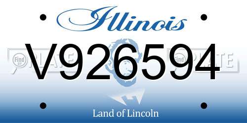 V926594 Illinois License Plate