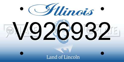 V926932 Illinois License Plate