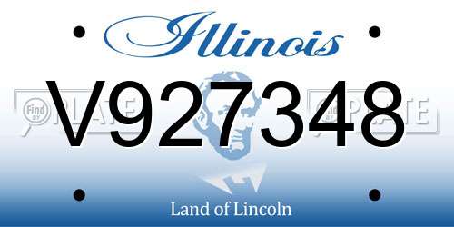 V927348 Illinois License Plate