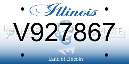 V927867 Illinois License Plate