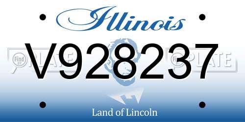 V928237 Illinois License Plate