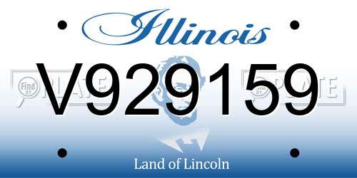 V929159 Illinois License Plate
