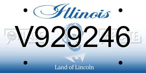 V929246 Illinois License Plate