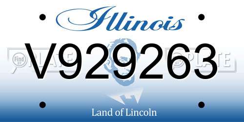V929263 Illinois License Plate