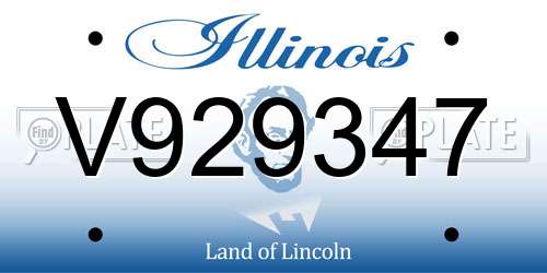 V929347 Illinois License Plate