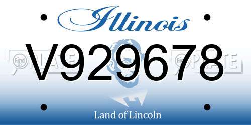 V929678 Illinois License Plate