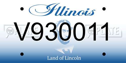 V930011 Illinois License Plate