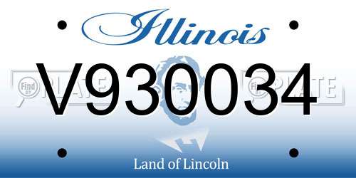 V930034 Illinois License Plate