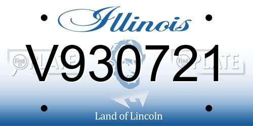 V930721 Illinois License Plate
