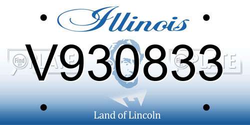 V930833 Illinois License Plate