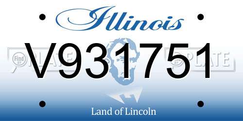 V931751 Illinois License Plate