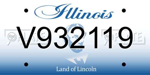 V932119 Illinois License Plate