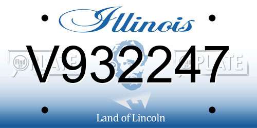 V932247 Illinois License Plate