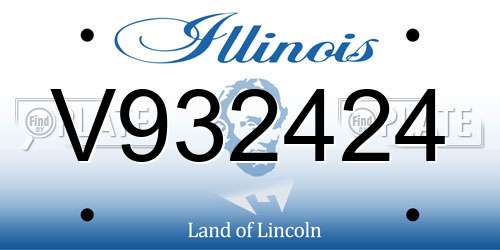 V932424 Illinois License Plate