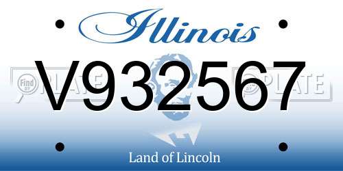 V932567 Illinois License Plate