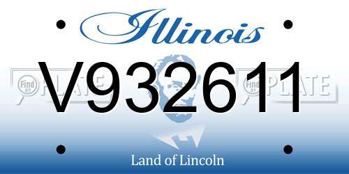 V932611 Illinois License Plate