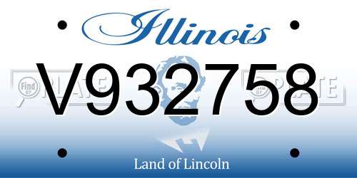 V932758 Illinois License Plate