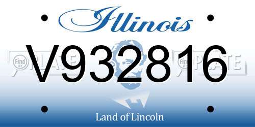 V932816 Illinois License Plate
