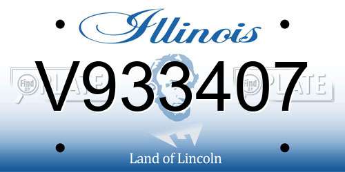 V933407 Illinois License Plate
