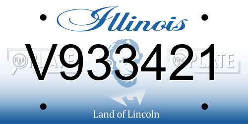V933421 Illinois License Plate