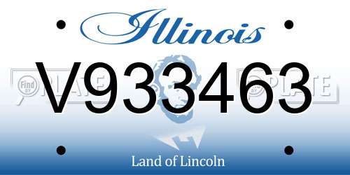 V933463 Illinois License Plate