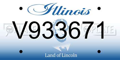 V933671 Illinois License Plate