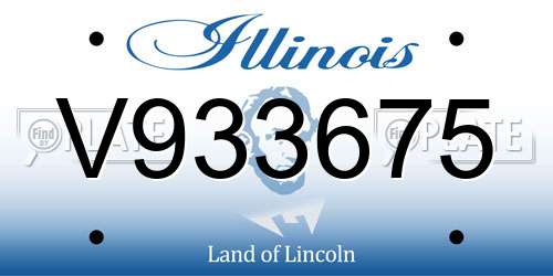 V933675 Illinois License Plate