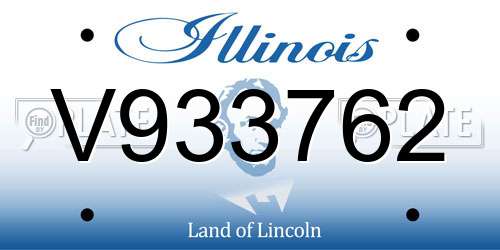 V933762 Illinois License Plate