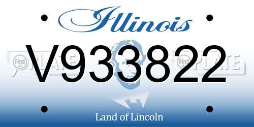 V933822 Illinois License Plate