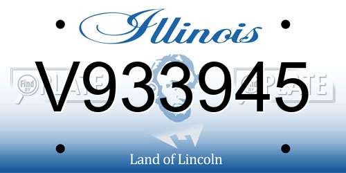 V933945 Illinois License Plate
