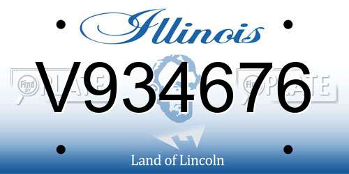 V934676 Illinois License Plate