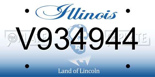 V934944 Illinois License Plate