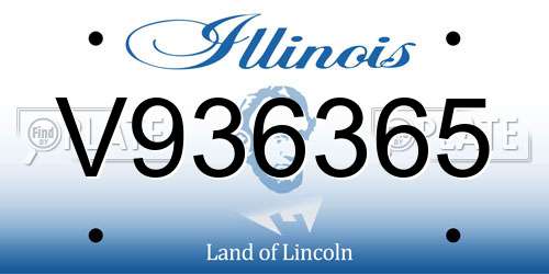 V936365 Illinois License Plate