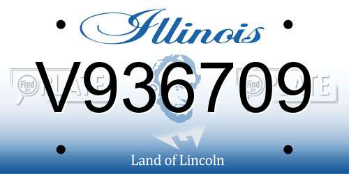 V936709 Illinois License Plate