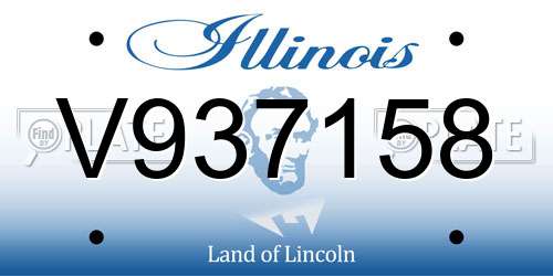 V937158 Illinois License Plate