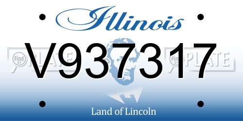 V937317 Illinois License Plate