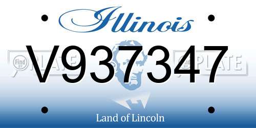V937347 Illinois License Plate