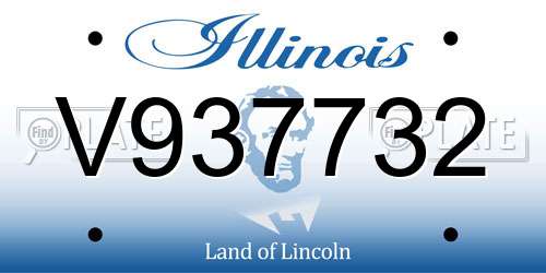 V937732 Illinois License Plate