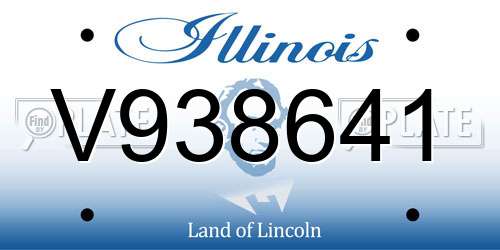 V938641 Illinois License Plate