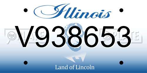 V938653 Illinois License Plate