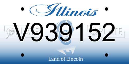 V939152 Illinois License Plate