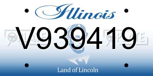 V939419 Illinois License Plate