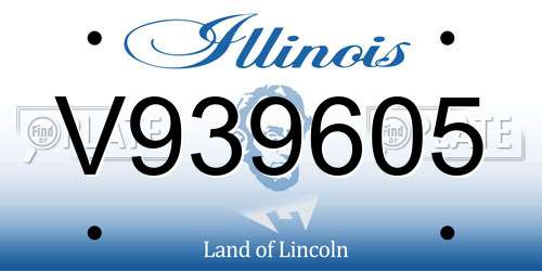 V939605 Illinois License Plate