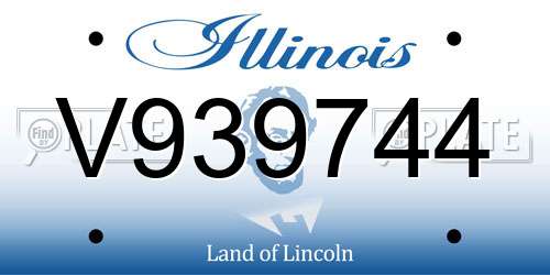 V939744 Illinois License Plate